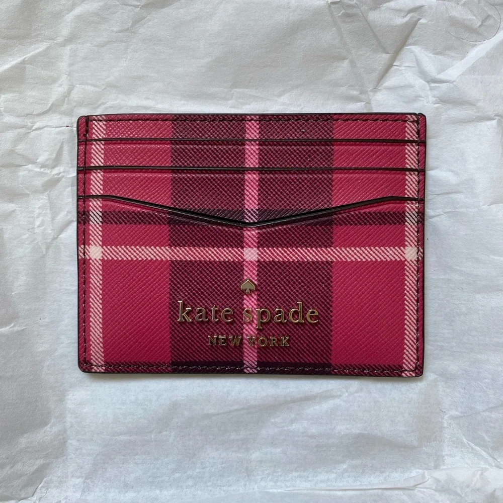 Kate spade Staci Plaid Small Slim Card Holder ❤️